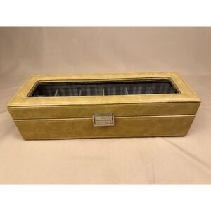 Drexel Heritage Camel Faux Leather 6-Slot Watch Display Box